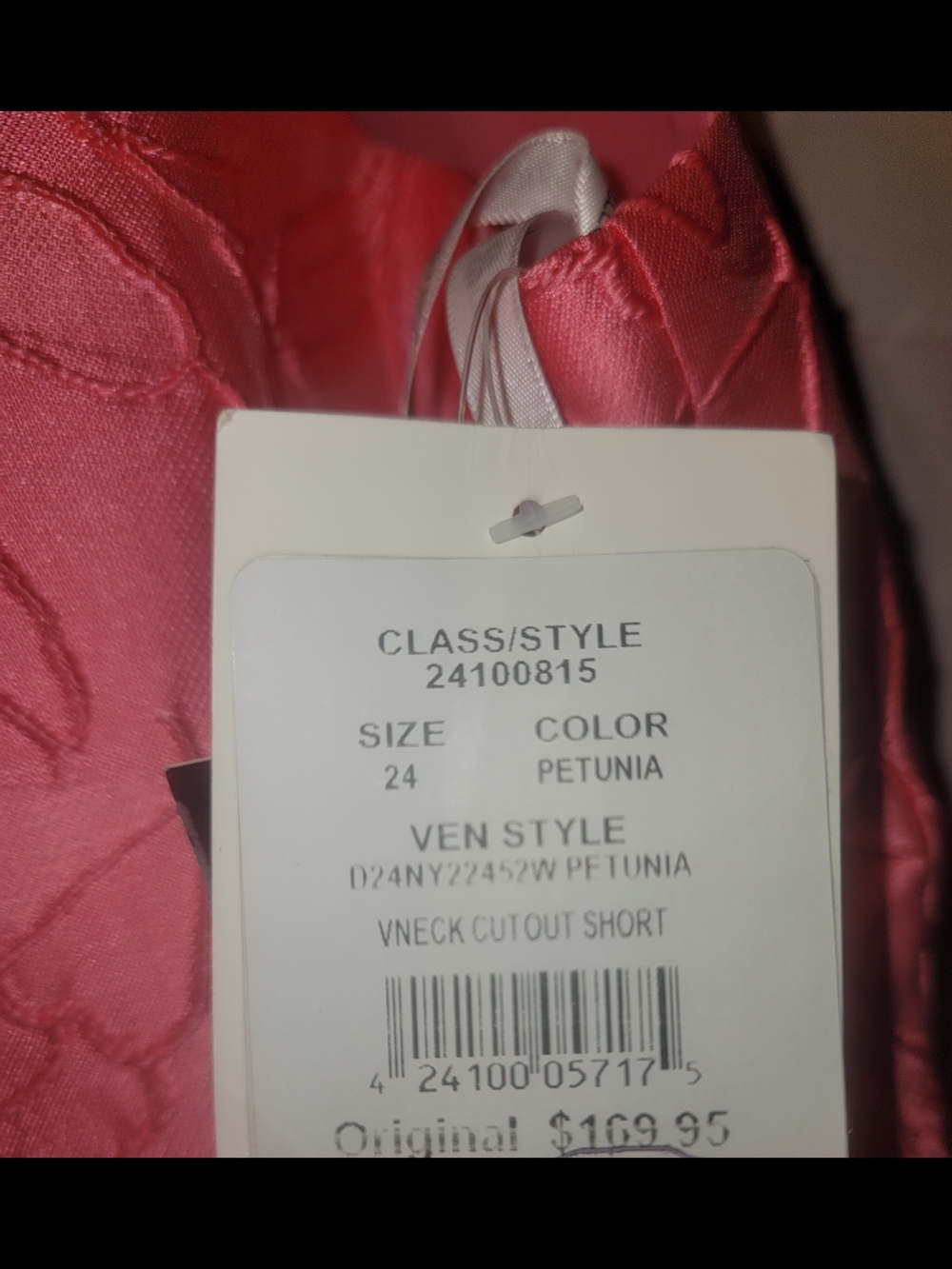 Pink Textured V-Neck Party Dress By Jules & Cleo - Picture 2 of 4